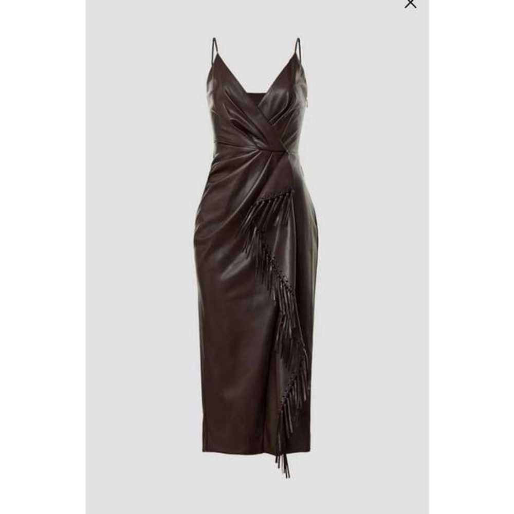 SIMKHAI Women's Faux Leather Carkee Fringe Dress … - image 4