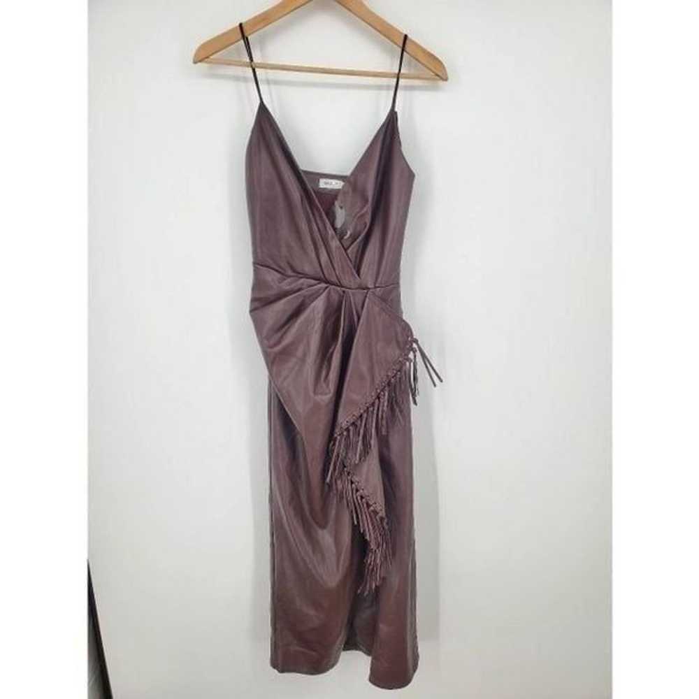 SIMKHAI Women's Faux Leather Carkee Fringe Dress … - image 5