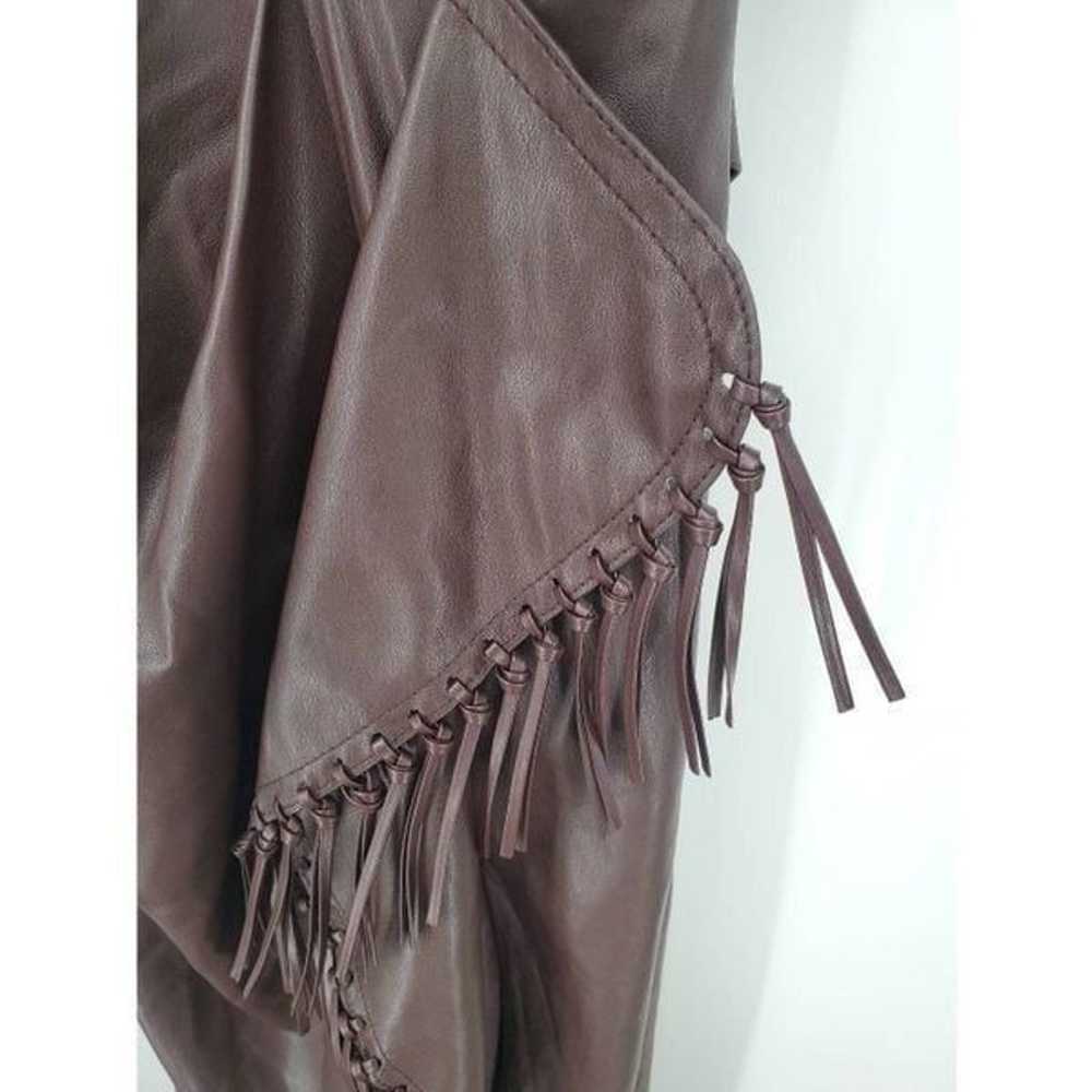 SIMKHAI Women's Faux Leather Carkee Fringe Dress … - image 7