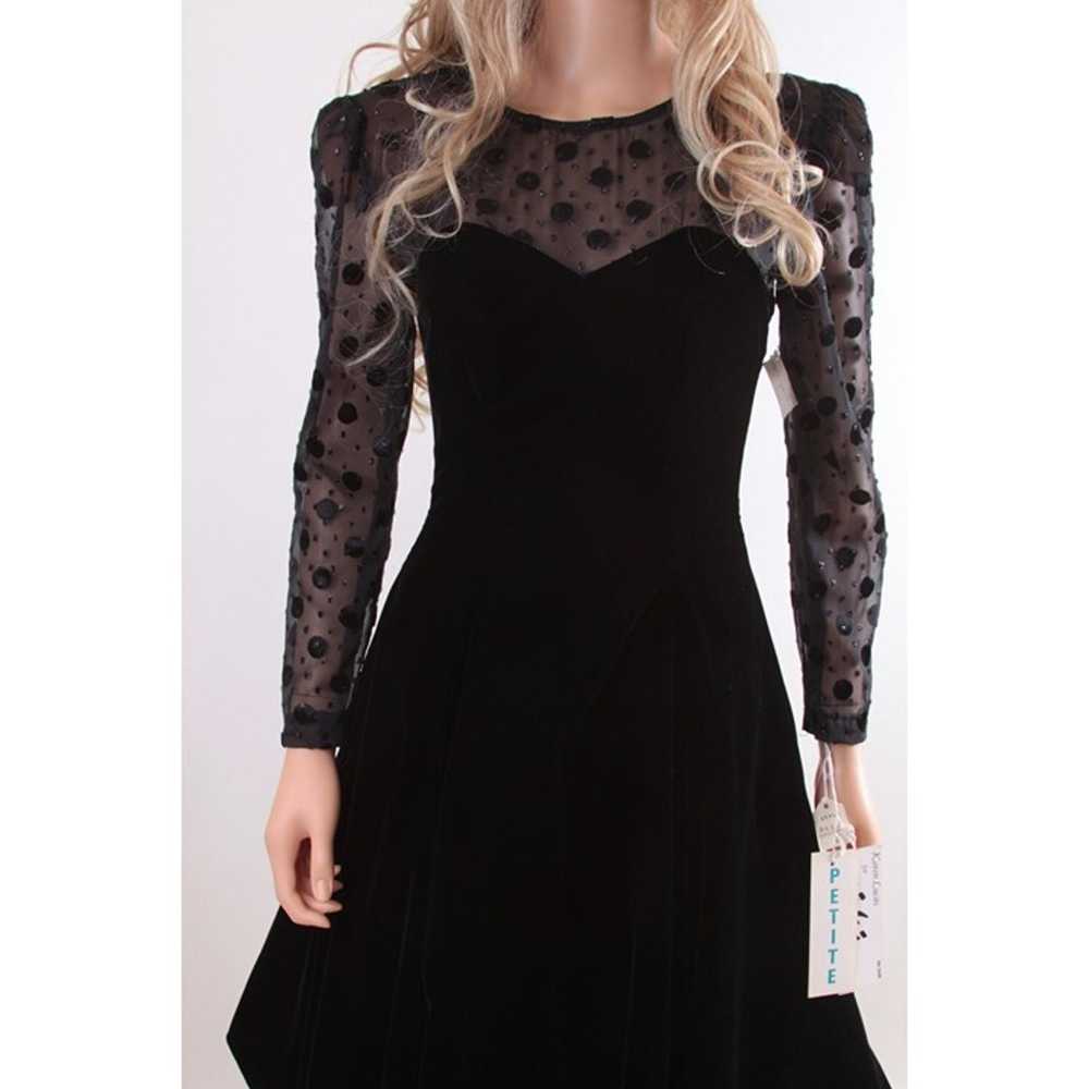 Vintage Black Formal Dress - Velvet With Transpar… - image 3