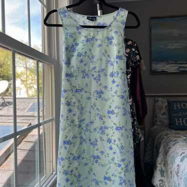 Blue floral print dress