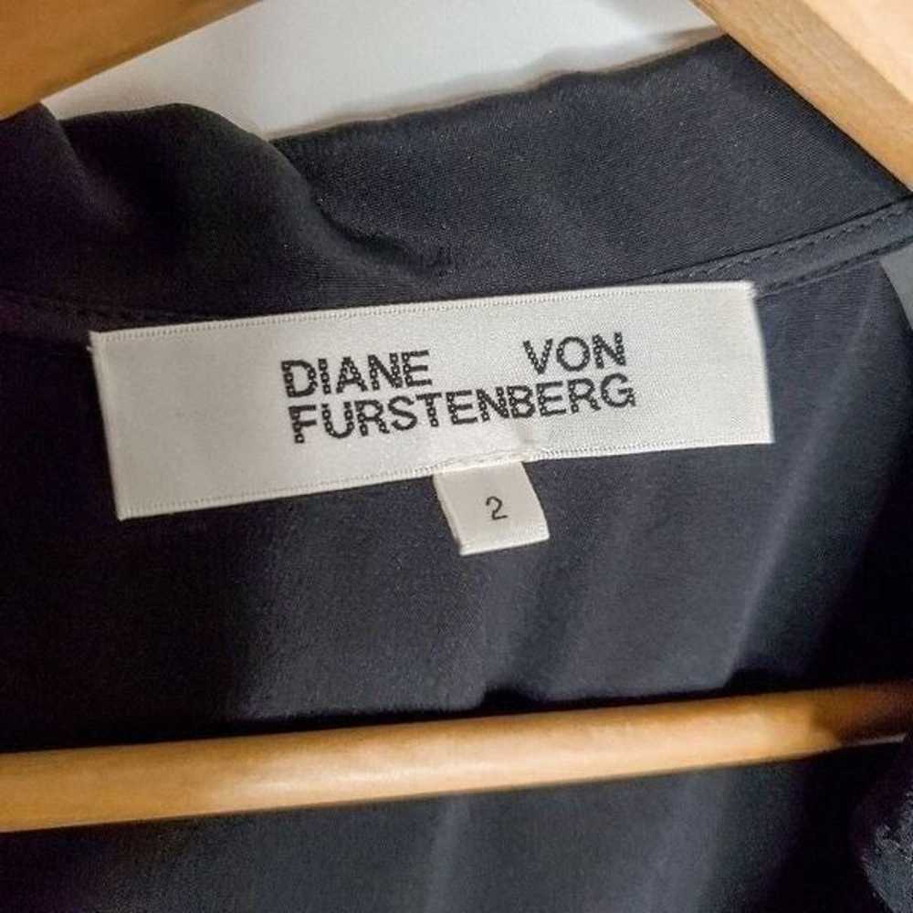 Diane von Furstenberg DVF Black Augusta Silk Crep… - image 7