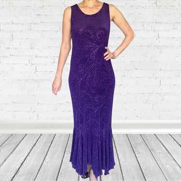 Vintage Purple Glitter Mermaid Evening Gown | For… - image 1