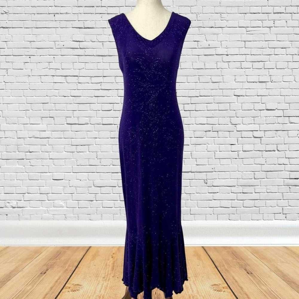Vintage Purple Glitter Mermaid Evening Gown | For… - image 3