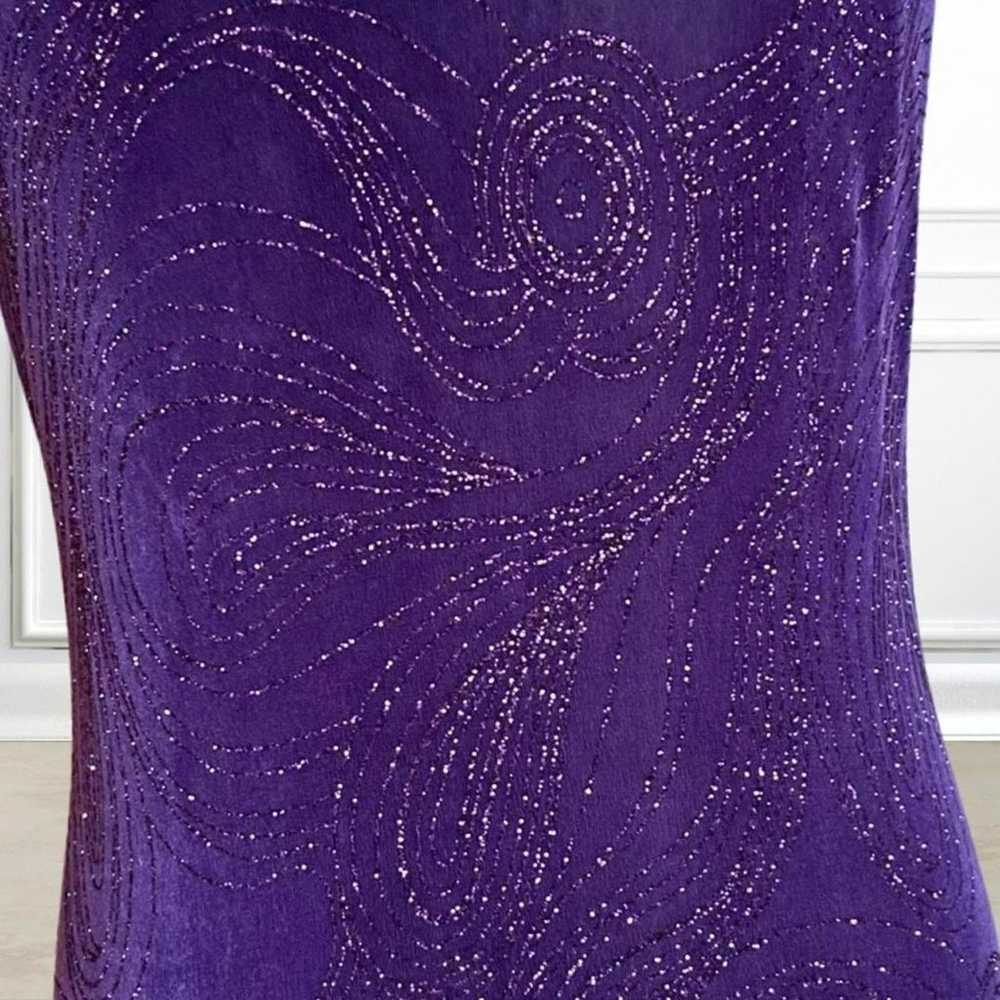 Vintage Purple Glitter Mermaid Evening Gown | For… - image 5