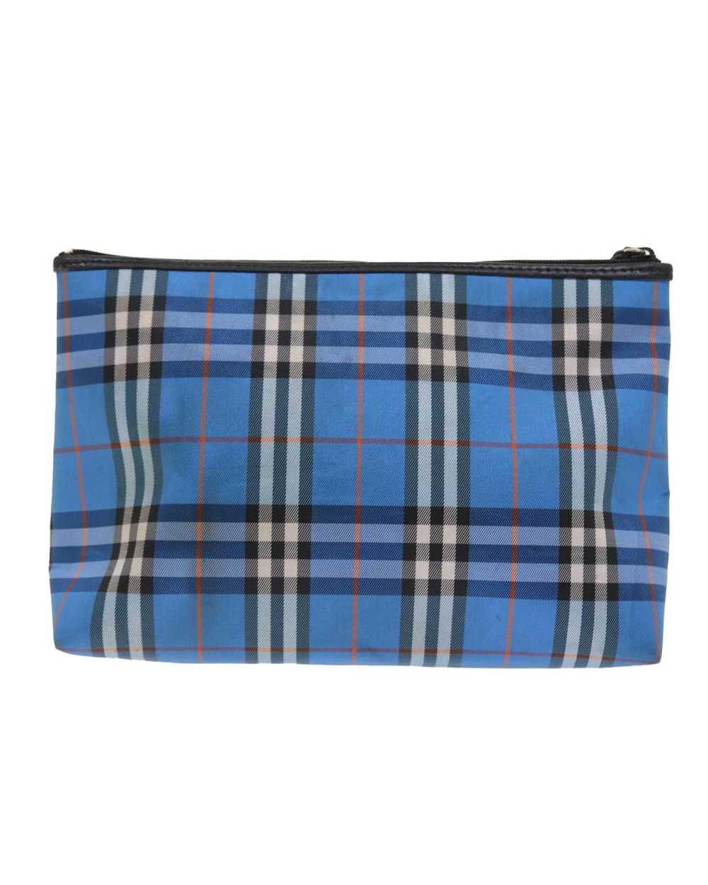 Burberry Blue Nylon Pouch with Check Print - image 2
