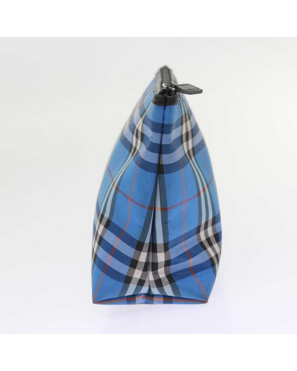 Burberry Blue Nylon Pouch with Check Print - image 4