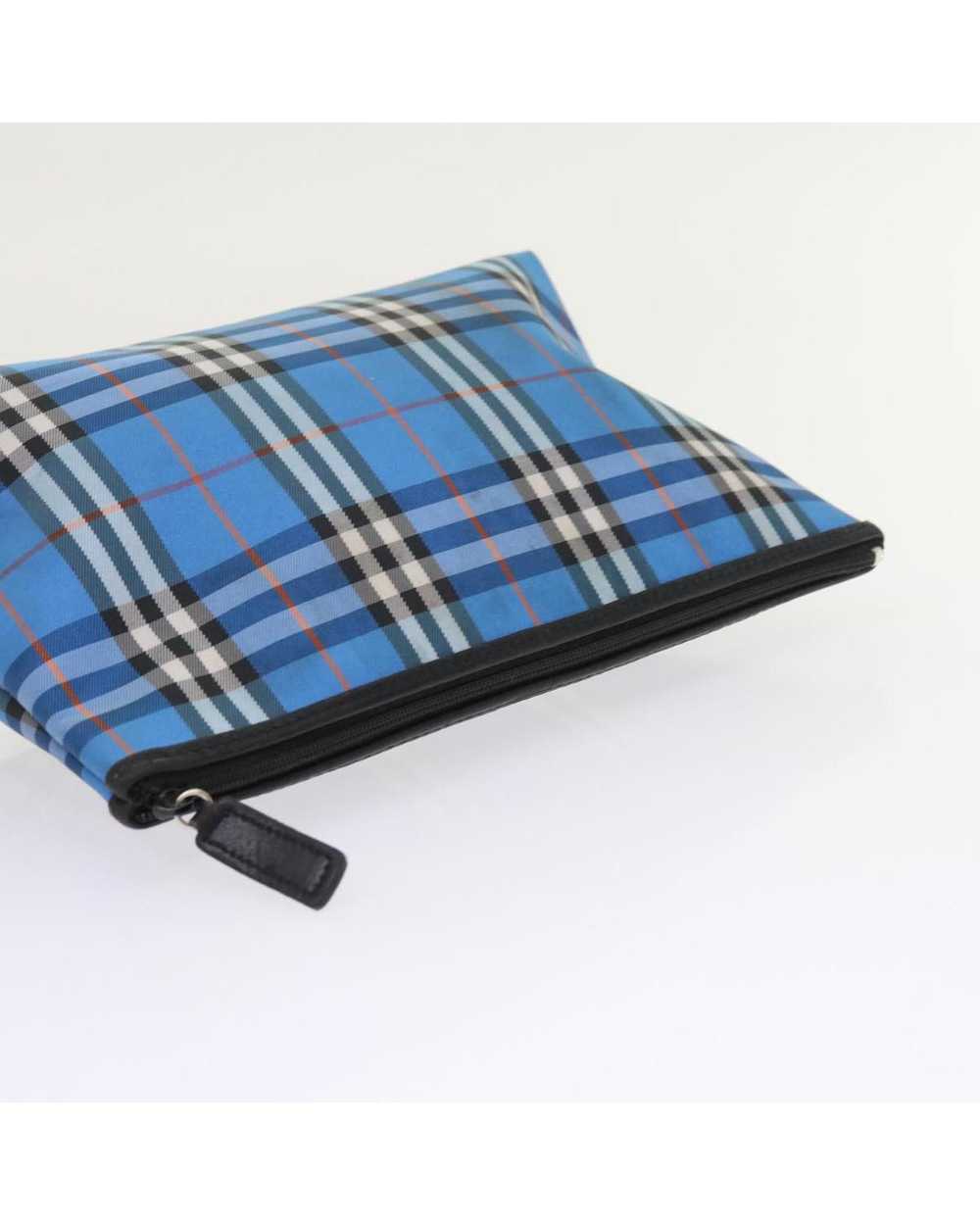Burberry Blue Nylon Pouch with Check Print - image 5