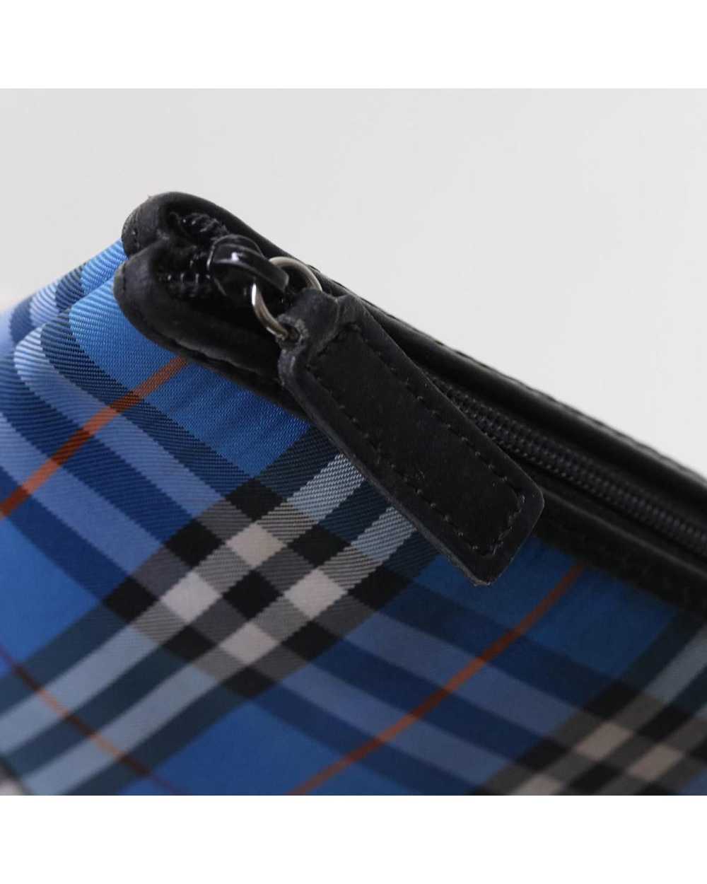 Burberry Blue Nylon Pouch with Check Print - image 8