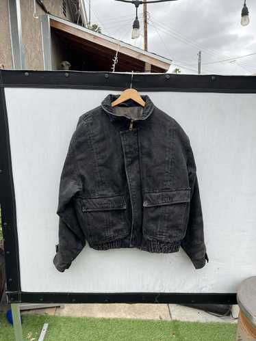 Vintage Black denim bomber jacket