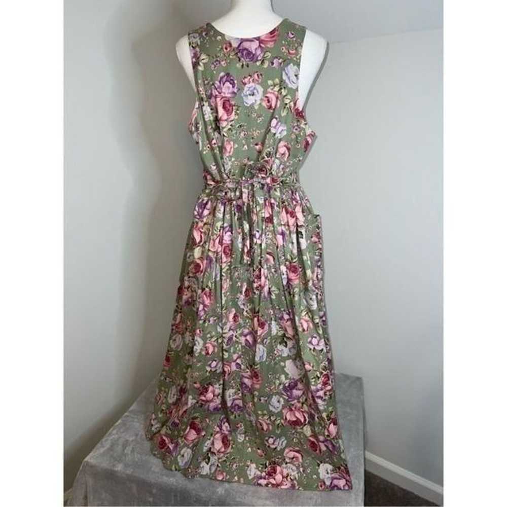 Women’s Vintage Garden Floral MIDI Dress Large We… - image 10