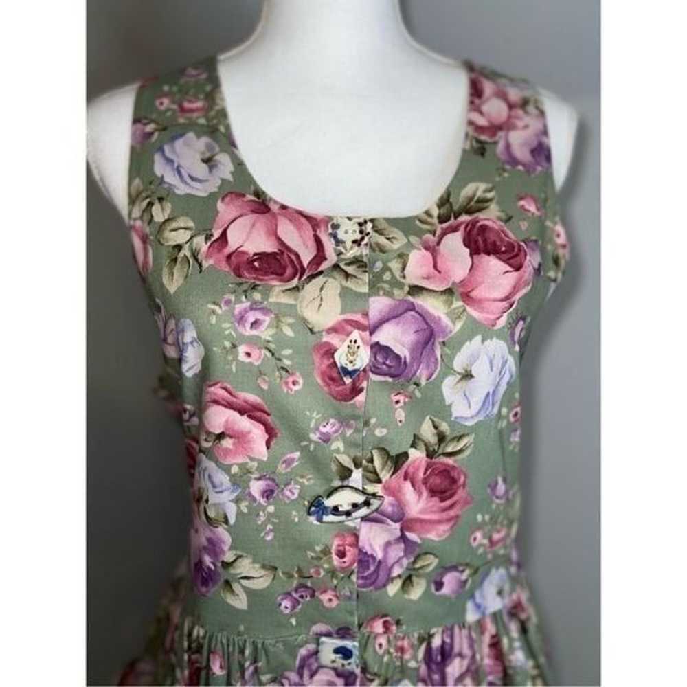 Women’s Vintage Garden Floral MIDI Dress Large We… - image 2