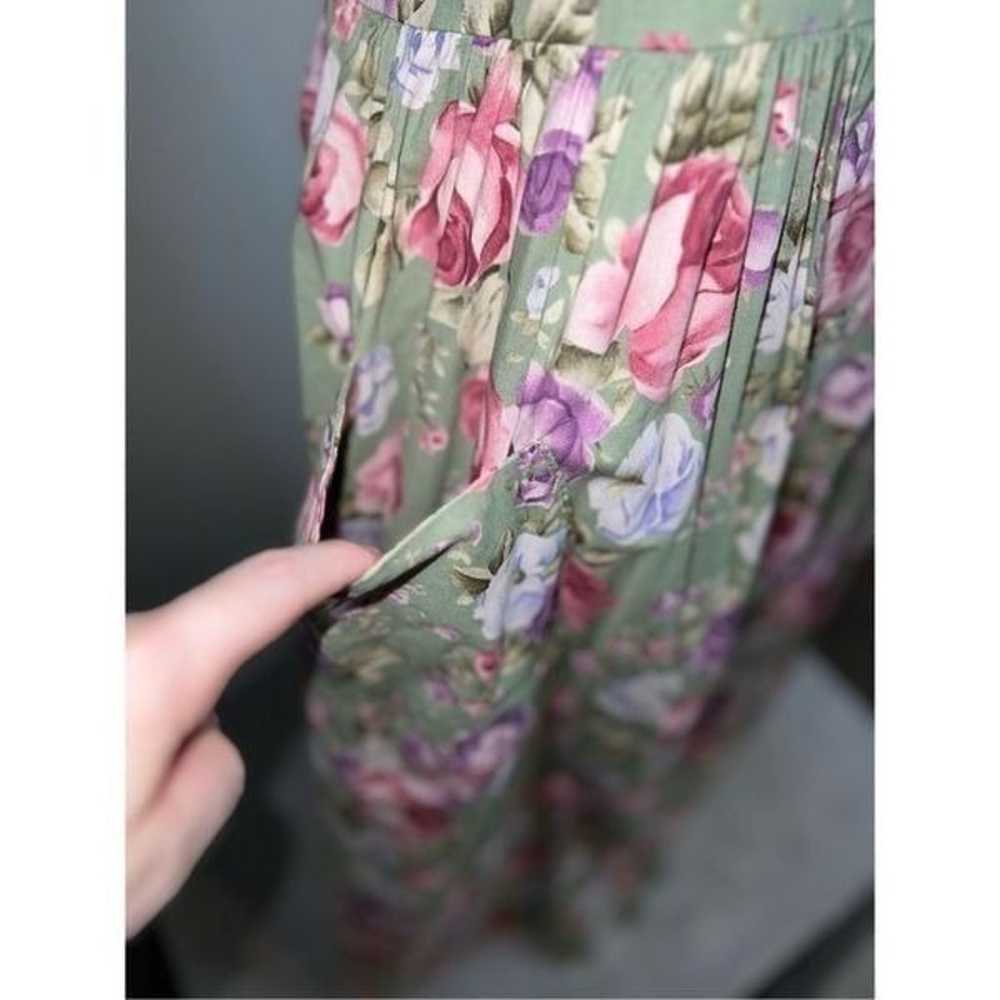 Women’s Vintage Garden Floral MIDI Dress Large We… - image 3