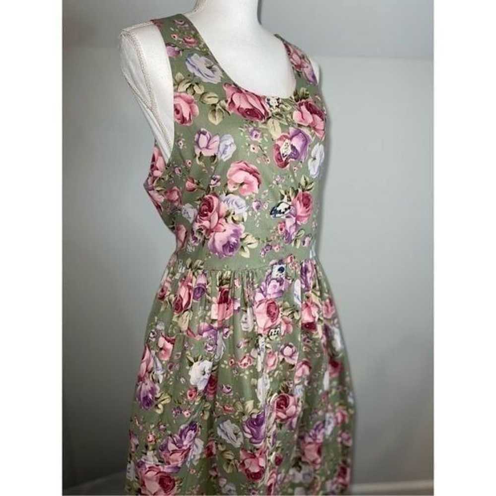 Women’s Vintage Garden Floral MIDI Dress Large We… - image 4