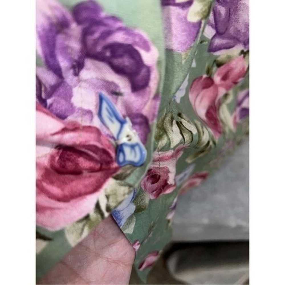 Women’s Vintage Garden Floral MIDI Dress Large We… - image 8