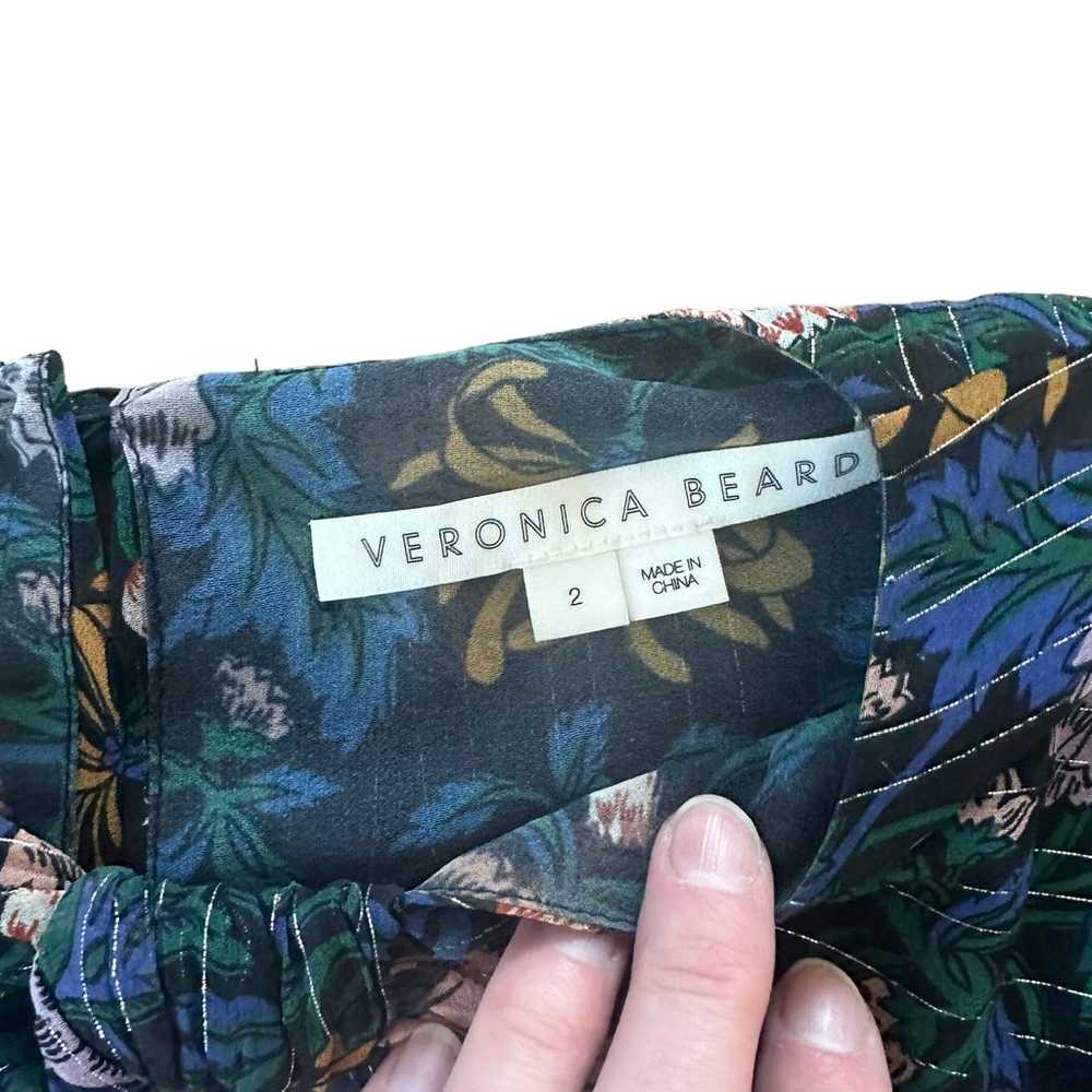 Veronica Beard Peppa Metallic Silk Floral Mini Dr… - image 4
