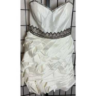 Terani Couture White Rhinestone Sequin Prom Dress - image 1