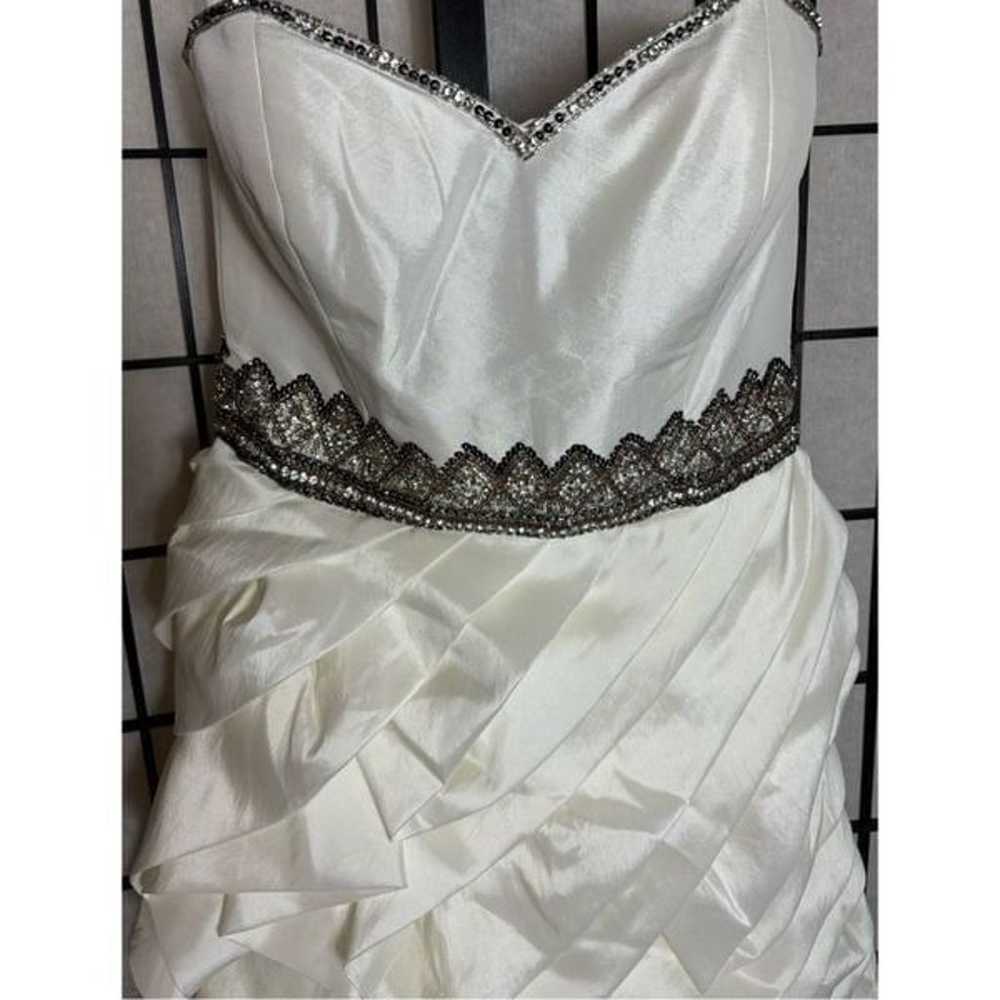 Terani Couture White Rhinestone Sequin Prom Dress - image 3