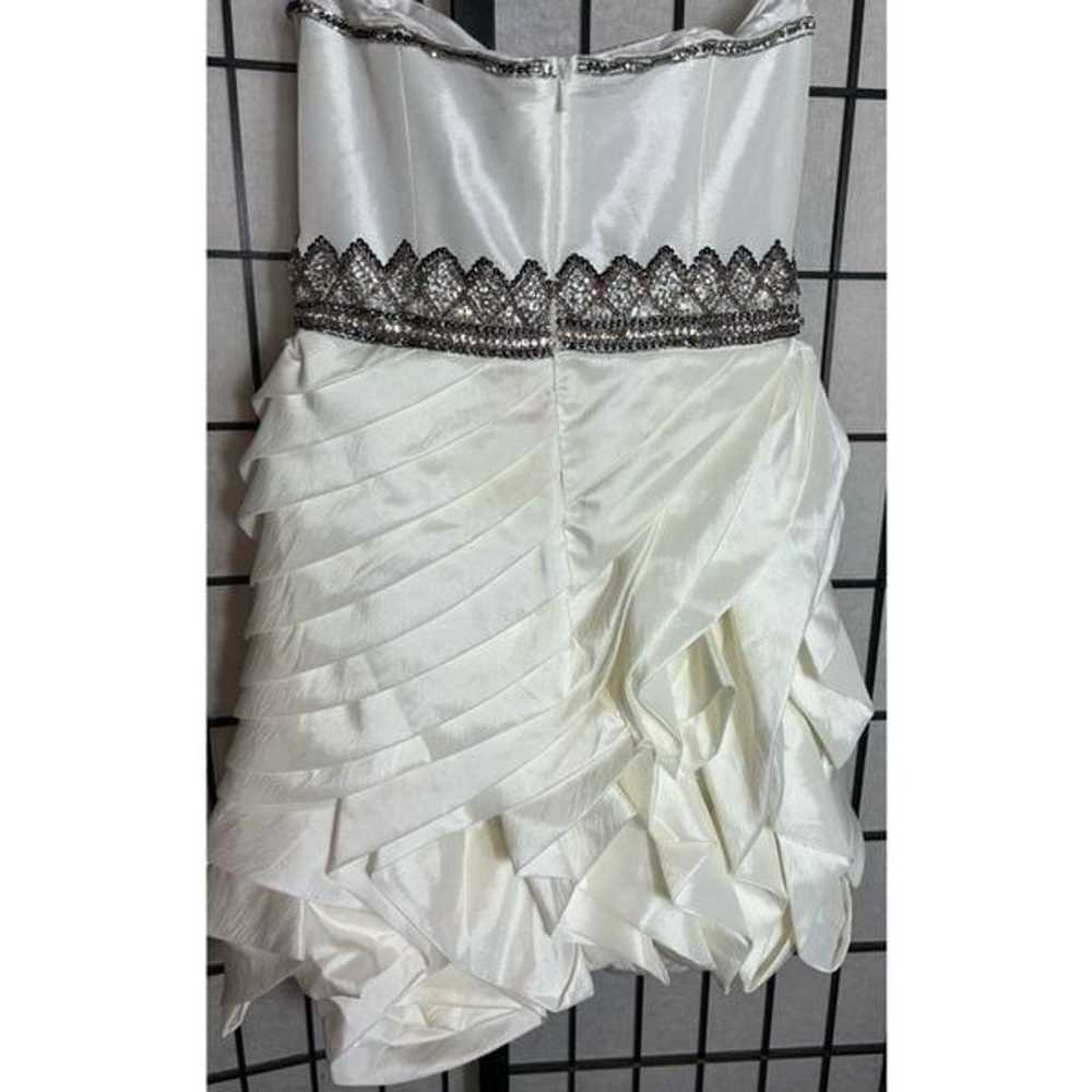 Terani Couture White Rhinestone Sequin Prom Dress - image 4