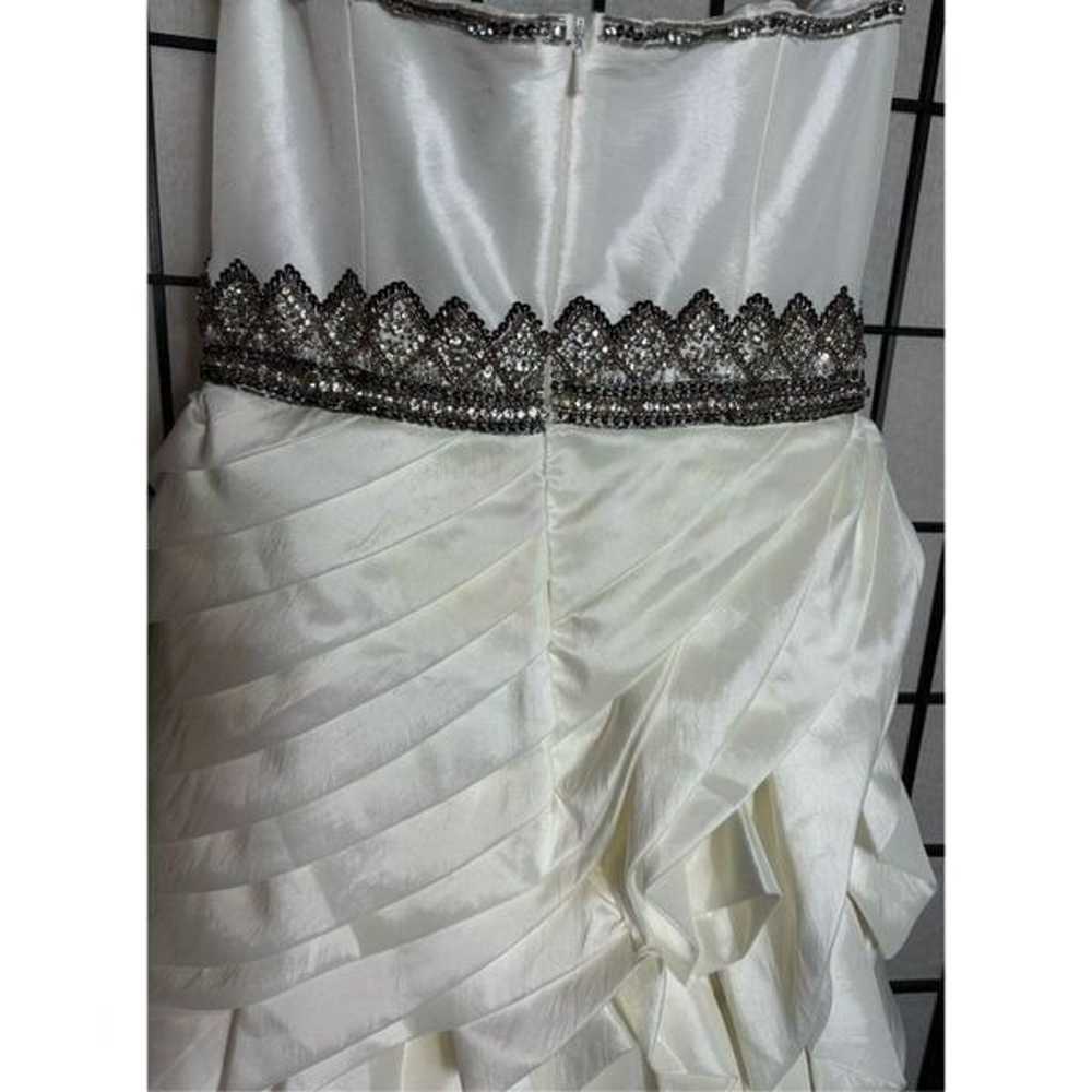 Terani Couture White Rhinestone Sequin Prom Dress - image 5