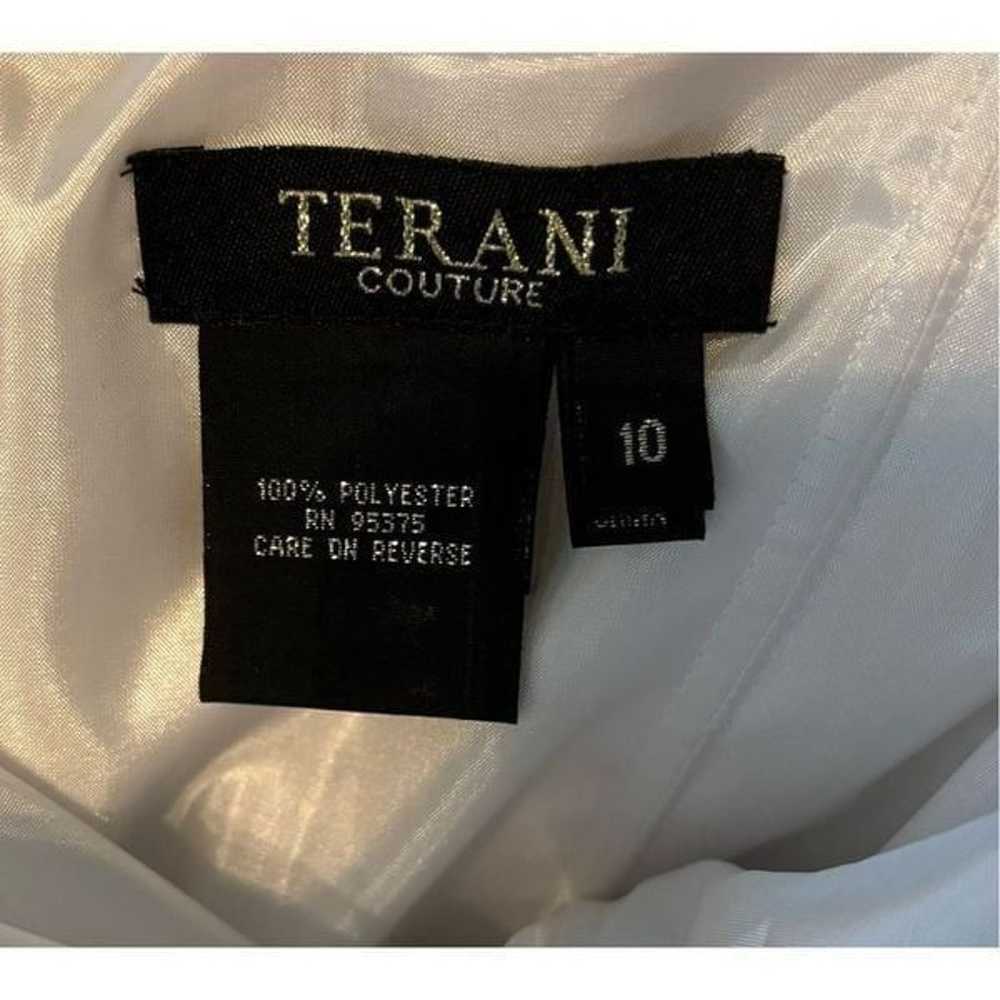 Terani Couture White Rhinestone Sequin Prom Dress - image 7