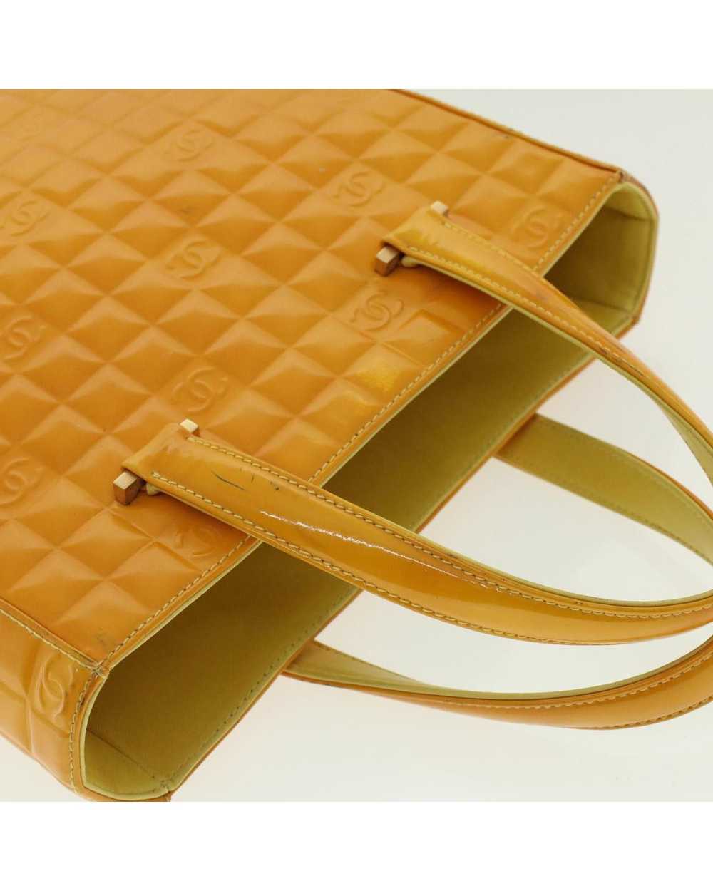 Chanel Yellow Patent Leather Hand Bag - image 6