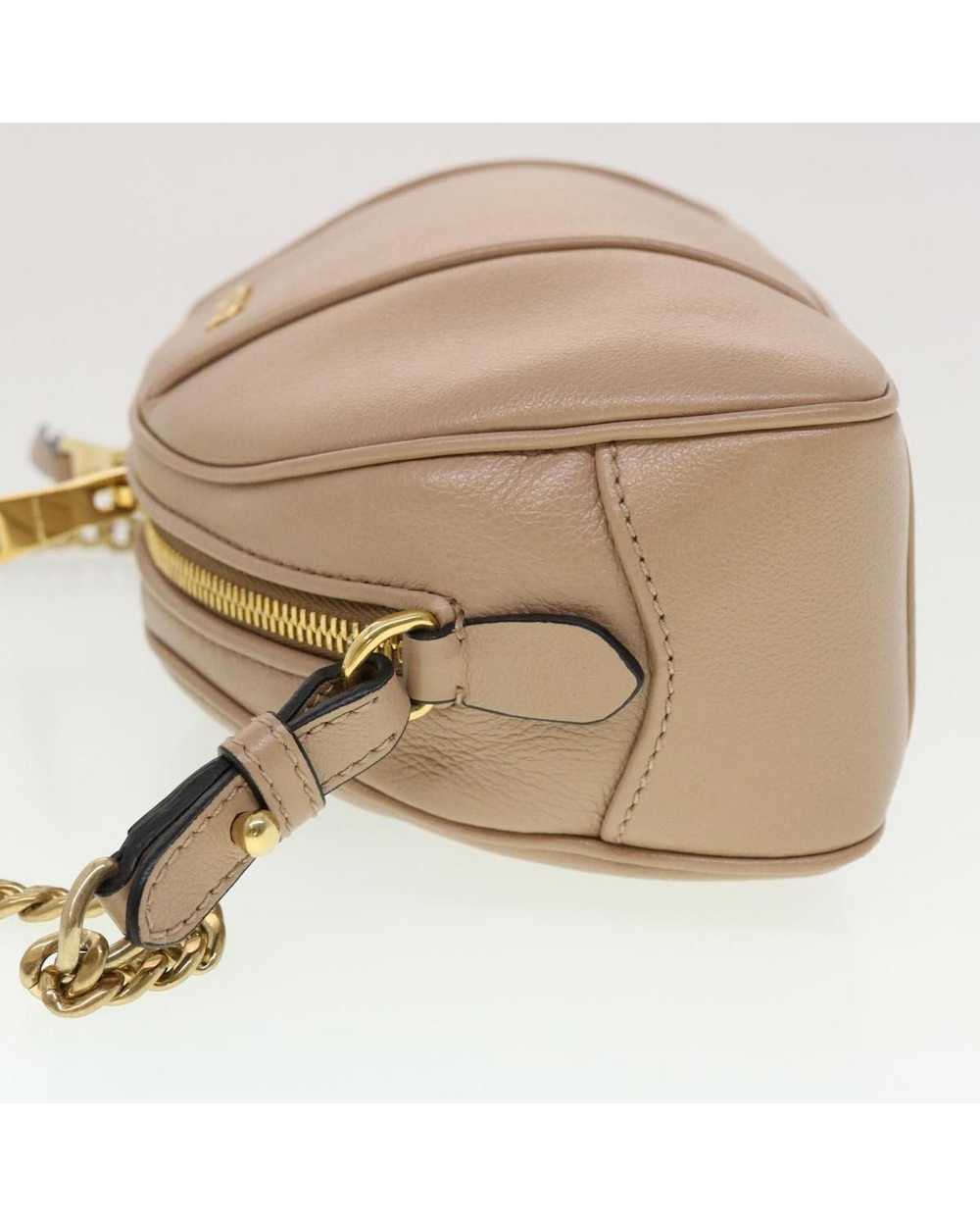 Miu Miu Chain Shoulder Bag Leather Beige Pink - image 3