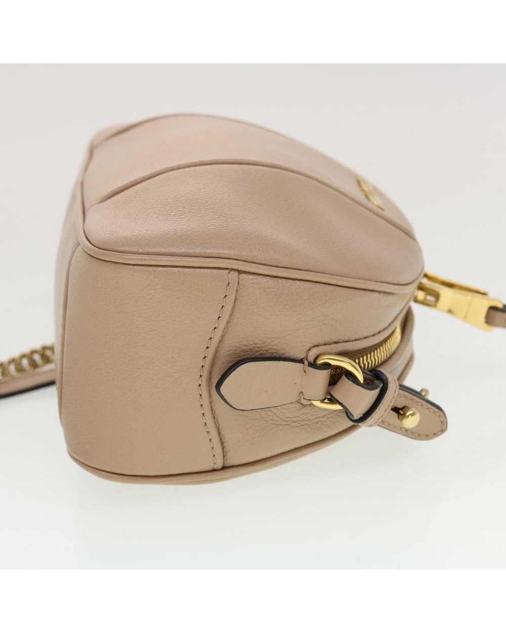 Miu Miu Chain Shoulder Bag Leather Beige Pink - image 4