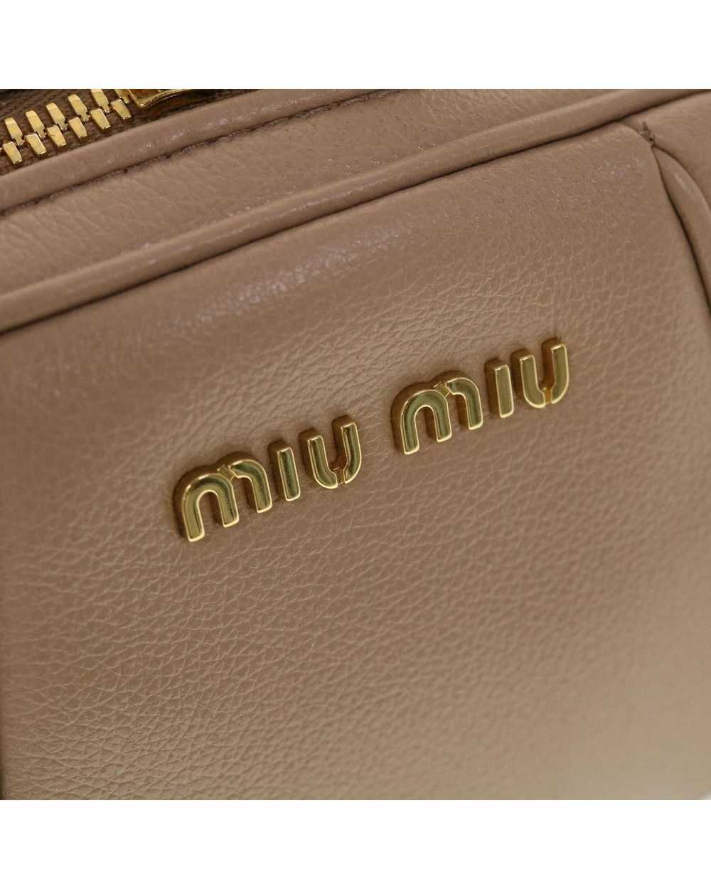 Miu Miu Chain Shoulder Bag Leather Beige Pink - image 9
