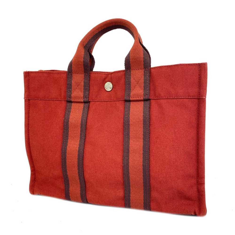 Hermes HERMES Tote Bag Foult PM Canvas Red Women's - image 1