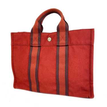 Hermes HERMES Tote Bag Foult PM Canvas Red Women's - image 1
