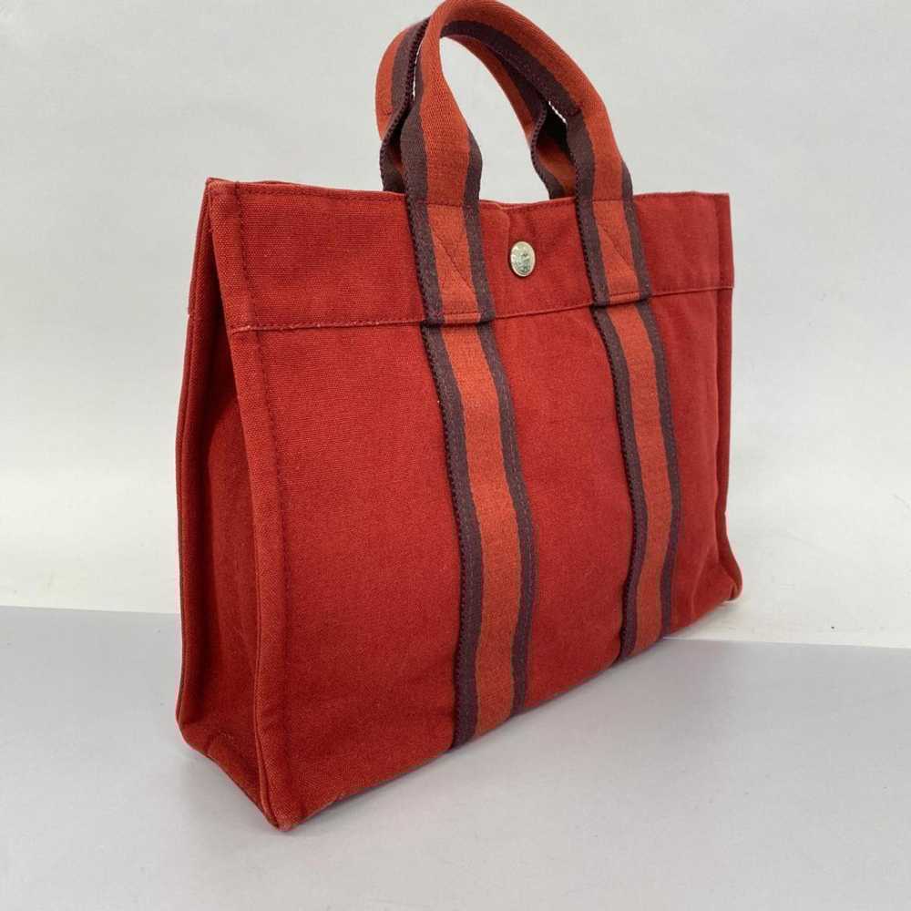 Hermes HERMES Tote Bag Foult PM Canvas Red Women's - image 2
