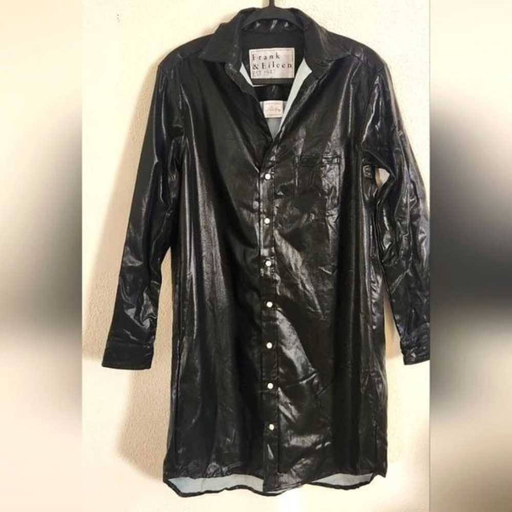 Frank & Eileen Rare Mary Black Coated Shirt Dress… - image 1