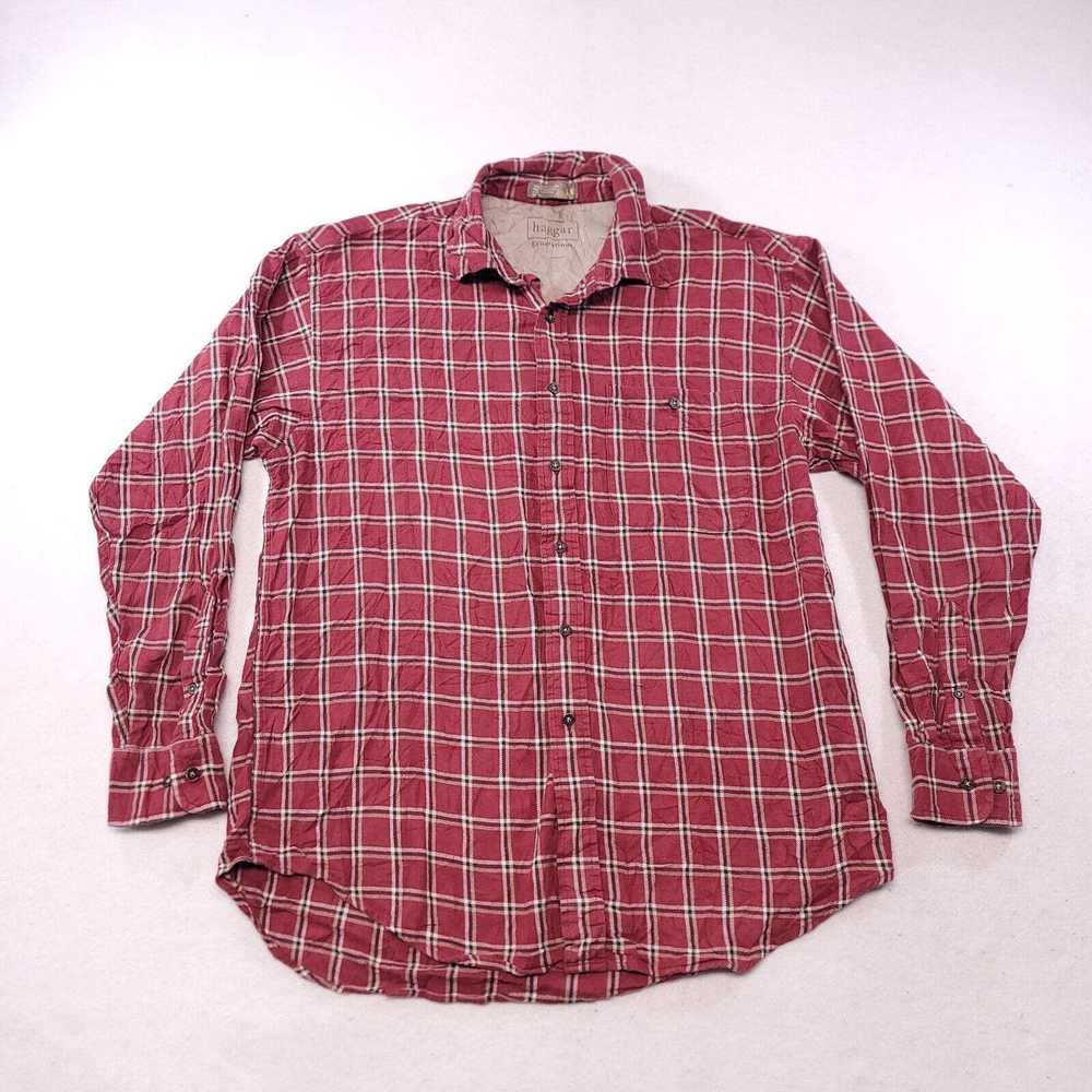 Haggar Haggar Windowpane Flannel Button Up Shirt … - image 2
