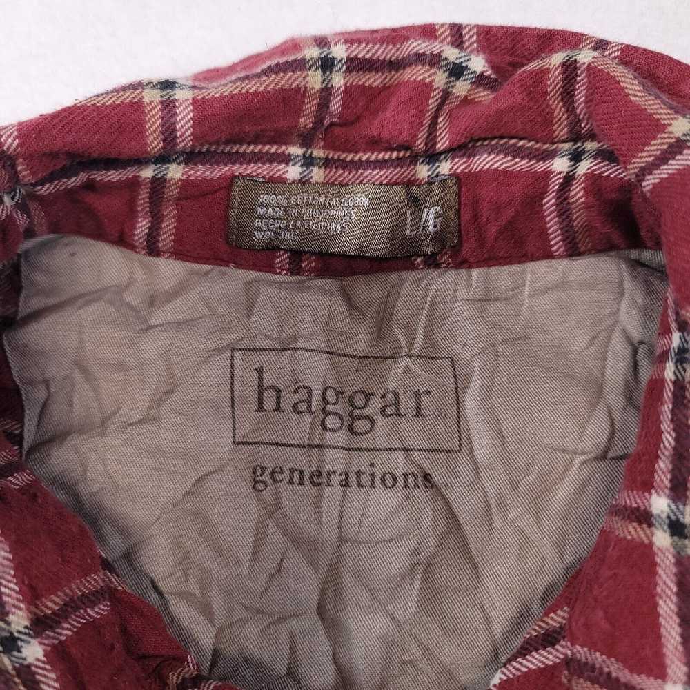 Haggar Haggar Windowpane Flannel Button Up Shirt … - image 3