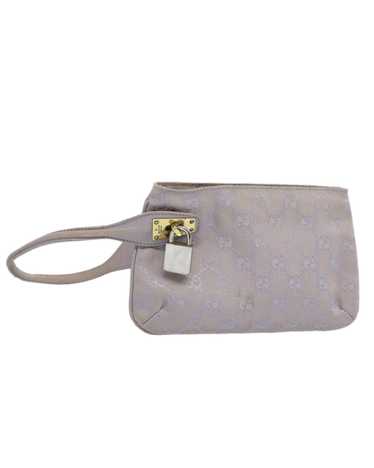 Gucci GG Canvas Purple Pouch with Metal Fittings