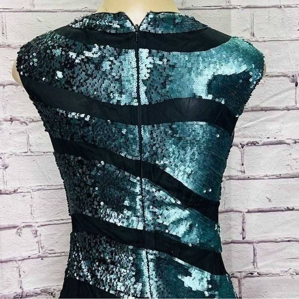 Rena Lange green and black sequin dress size 4 - image 5