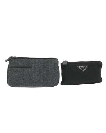 Prada Nylon Denim 2Set Pouch - Gray/Black