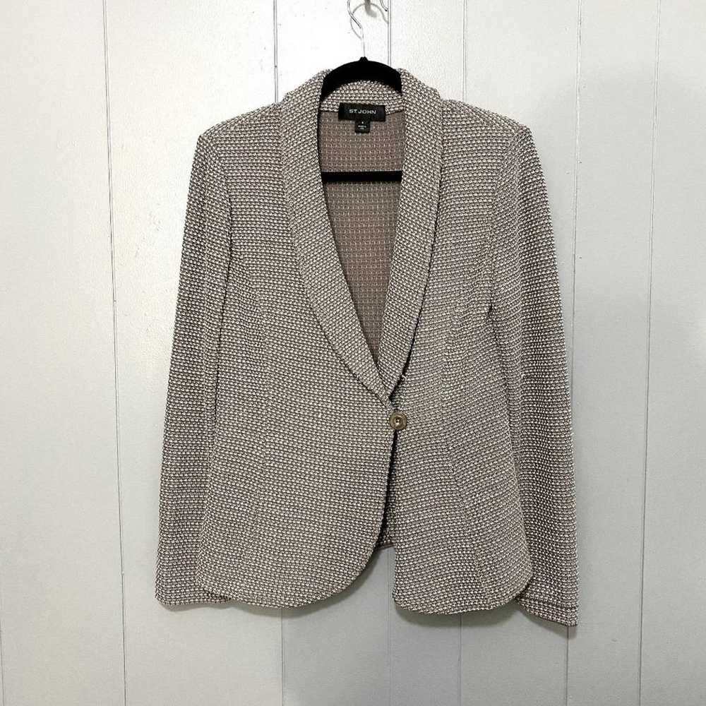 St. John Couture St. John Taupe Tweed Knit Asymme… - image 1