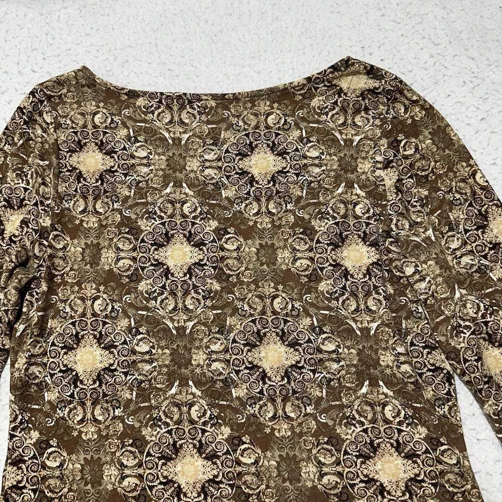 Other Axcess Medium Brown Paisley Floral Long Sle… - image 10