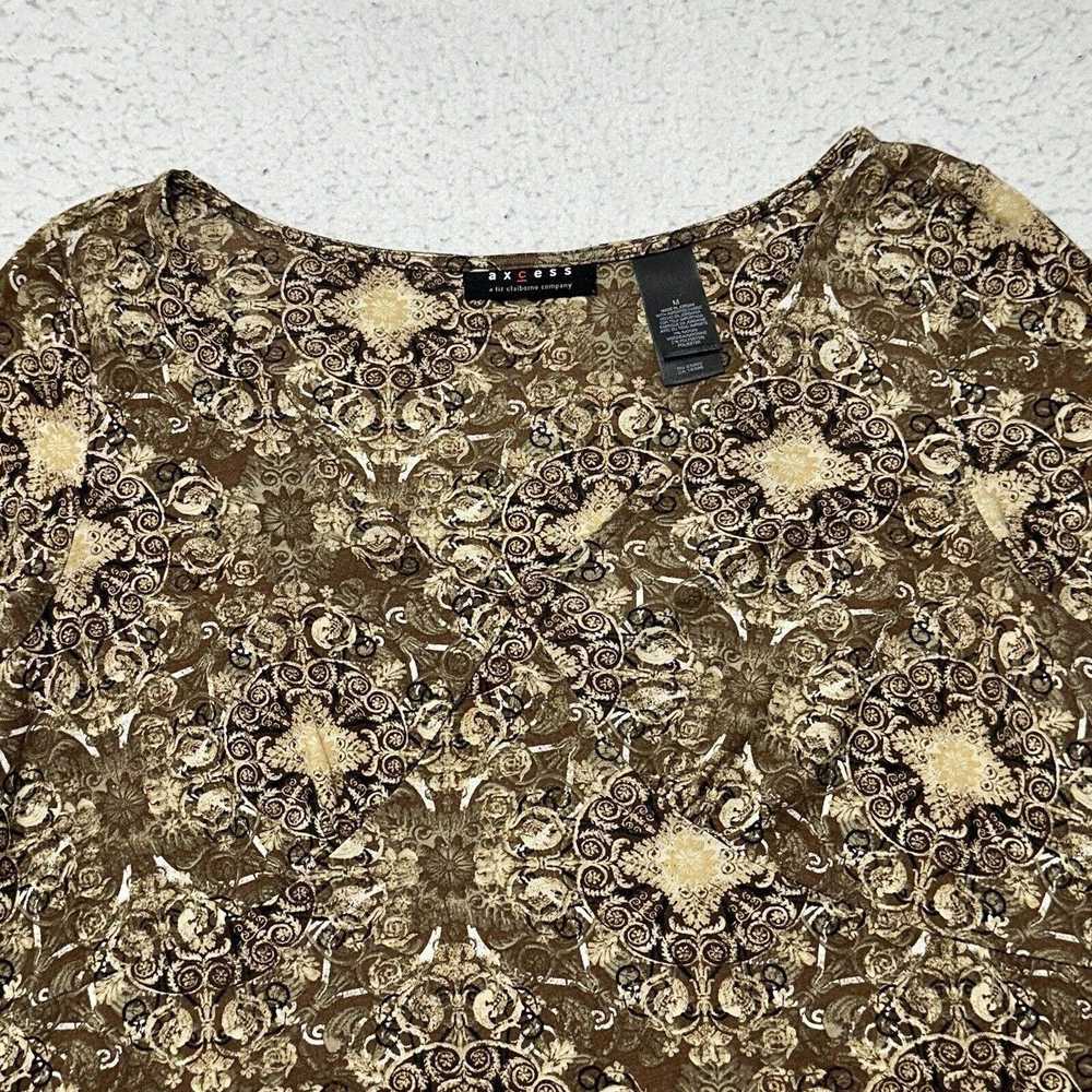 Other Axcess Medium Brown Paisley Floral Long Sle… - image 2