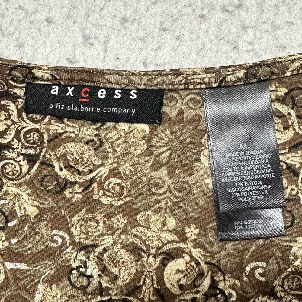 Other Axcess Medium Brown Paisley Floral Long Sle… - image 3