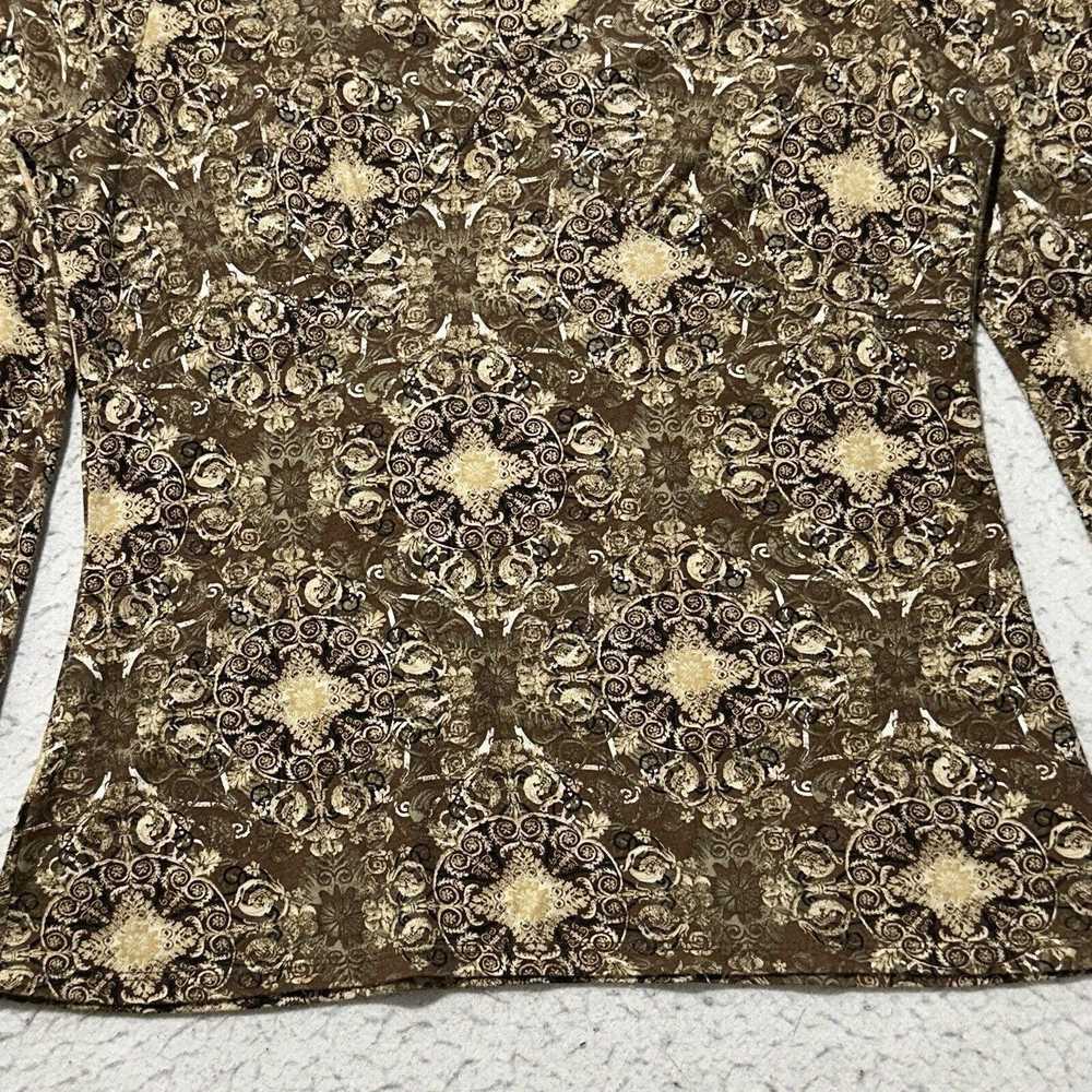 Other Axcess Medium Brown Paisley Floral Long Sle… - image 4