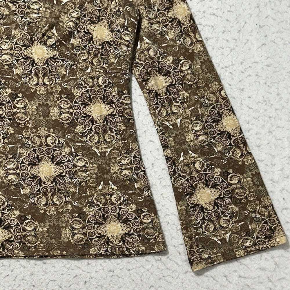 Other Axcess Medium Brown Paisley Floral Long Sle… - image 5