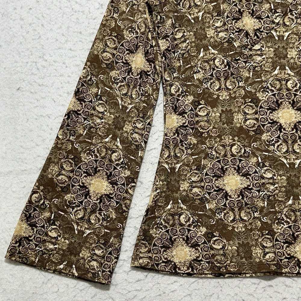 Other Axcess Medium Brown Paisley Floral Long Sle… - image 6