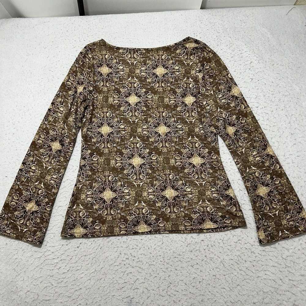 Other Axcess Medium Brown Paisley Floral Long Sle… - image 9