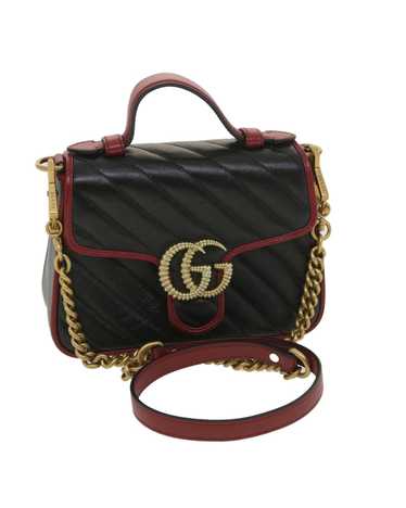 Gucci GG Marmont Hand Bag Leather 2way - image 1