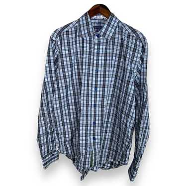 Robert Graham Robert Graham Blue Check Button Up … - image 1