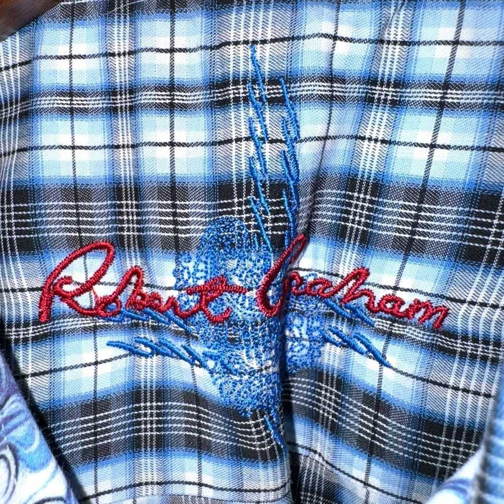 Robert Graham Robert Graham Blue Check Button Up … - image 2