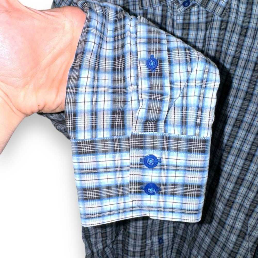 Robert Graham Robert Graham Blue Check Button Up … - image 5